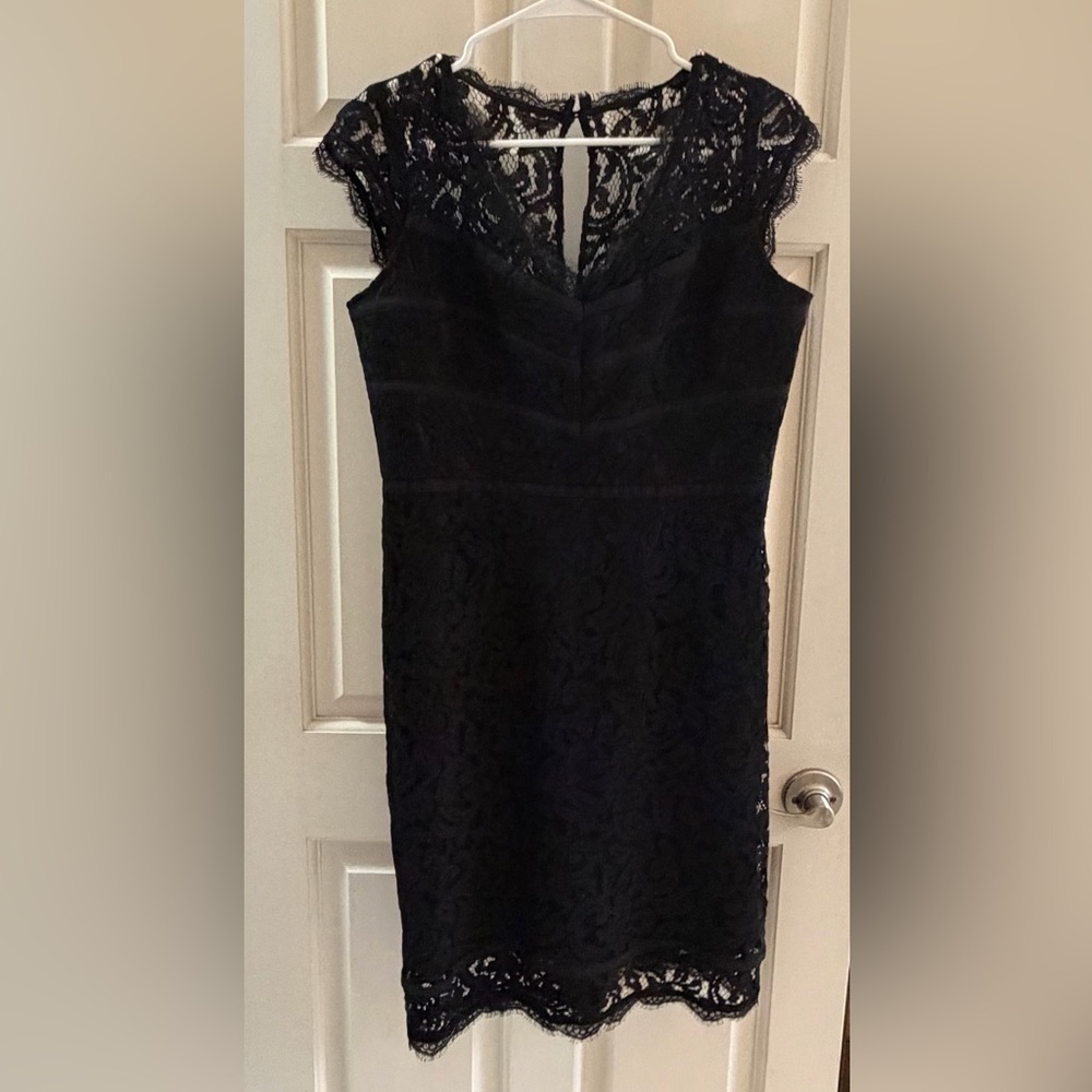 Adrianna Papell Black Lace Mini Dress